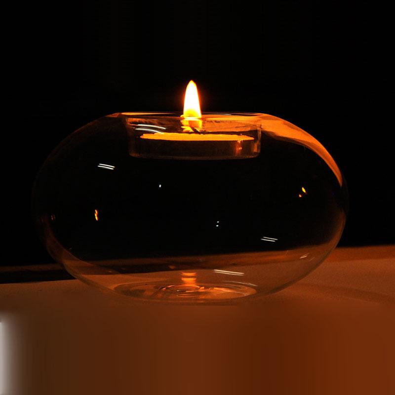 Ellipsoid Glass Tealight Holder