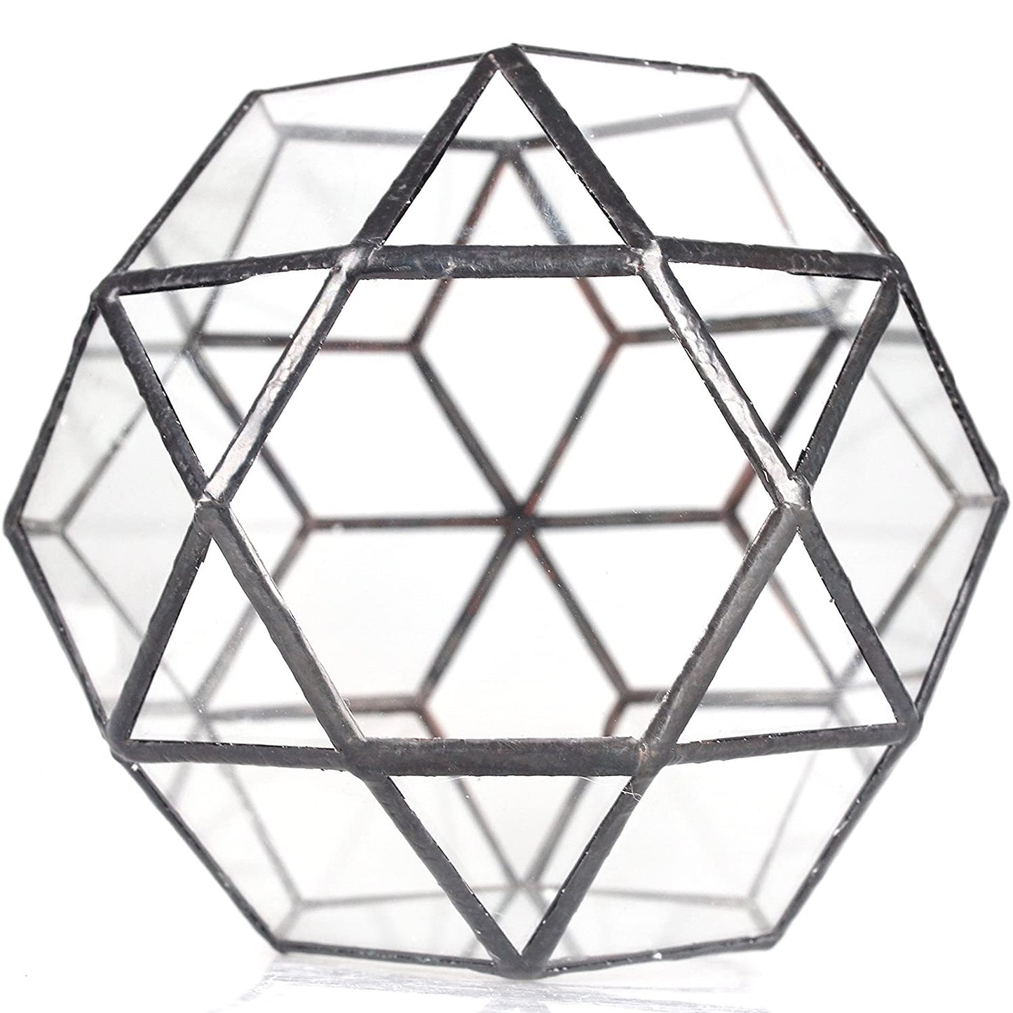 Symmetrical Crystal Point Style Tabletop Glass Terrarium