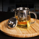 Cuboidal Glass Tea Pitcher With Stainless Steel Infuser + Lid