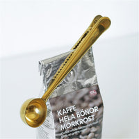 Dual Purpose Coffee Scoop With Built-In Alligator Clip