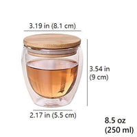 Double Wall Tea Glass With Bamboo Lid