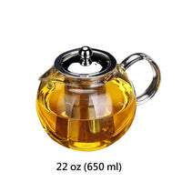 Spherical Glass Teapot With Stainless Steel Infuser and Lid