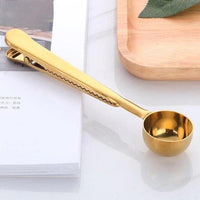 Dual Purpose Coffee Scoop With Built-In Alligator Clip